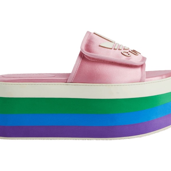 Gucci Pink and White Platform Shoes